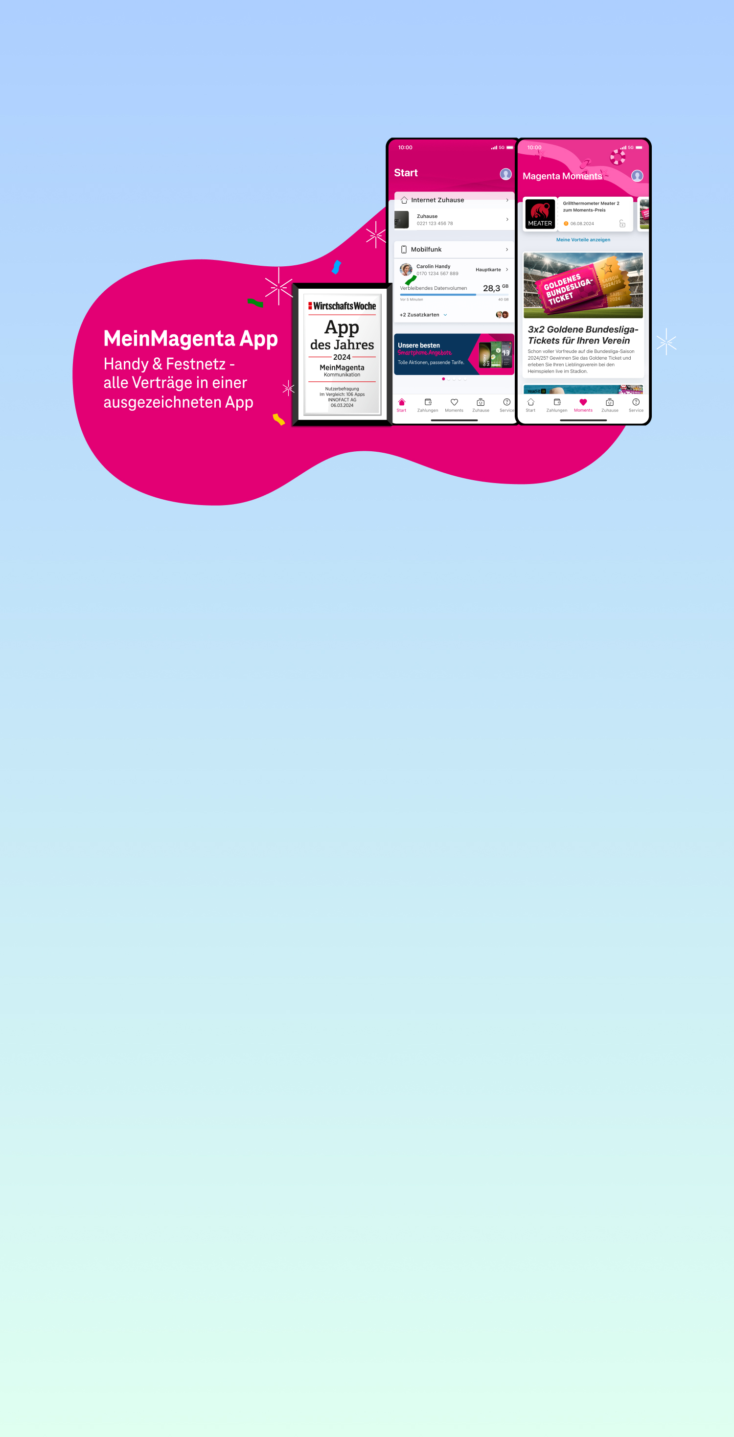 Smartphones mit MeinMagenta App Inhalt