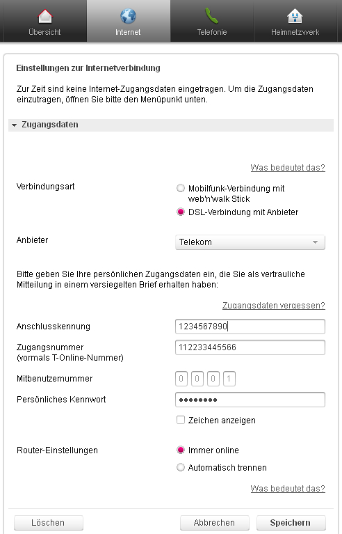 Menü Konfiguration Netzwerk Speedport W 921V