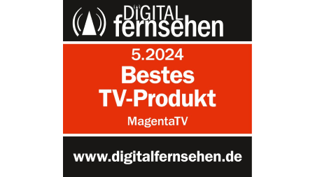 Testsiegel Digital Fernsehen, 05/2024, Bestes TV-Produkt, MagentaTV