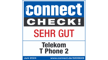 Testsiegel Connect Check!, sehr gut, Telekom, T Phone 2, Juni 2024