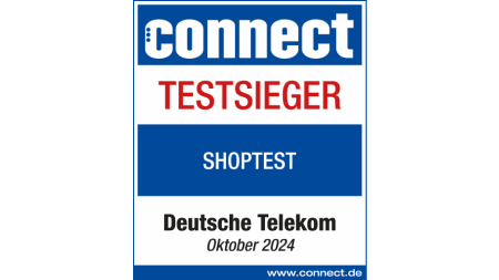 Testsiegel connect, Testsieger, Shoptest, Deutsche Telekom, Oktober 2024