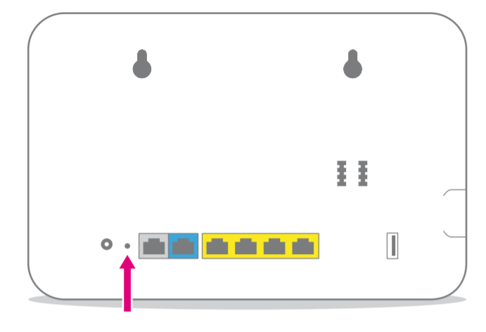 Rückansicht Reset am Speedport W 724V