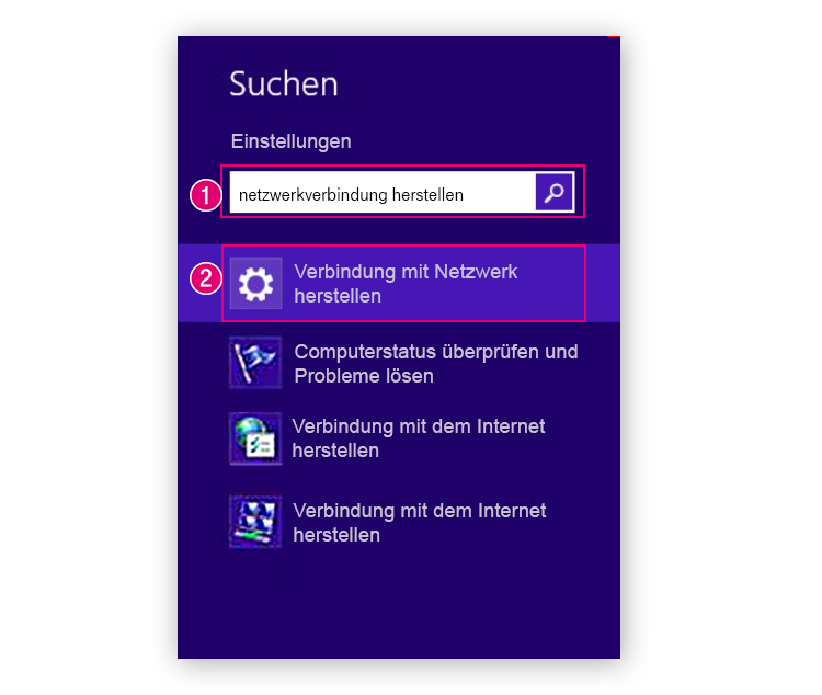 Feld Netzwerverbindungen in Windows 10