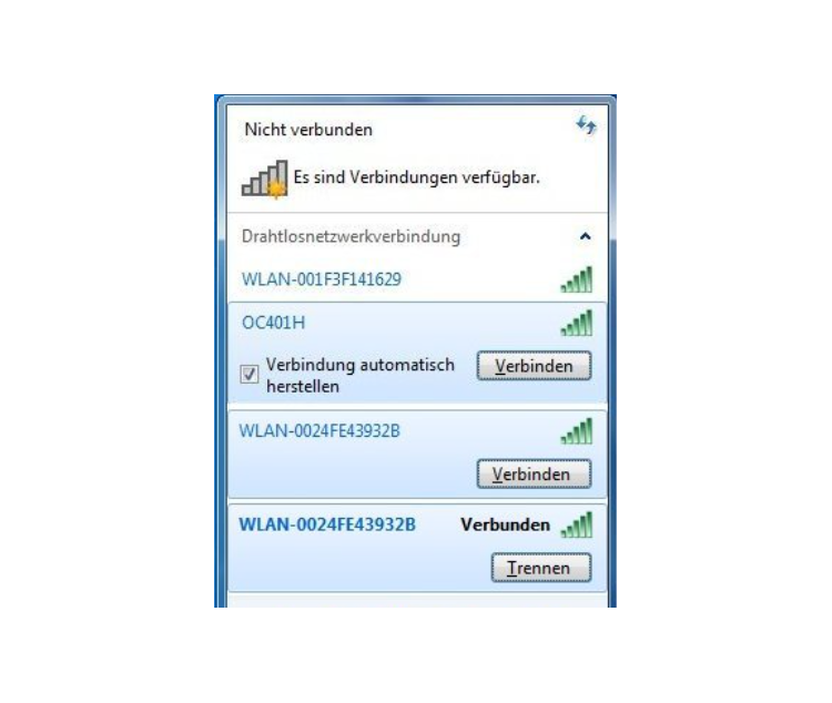 Netzwerk verbinden in Windows 7