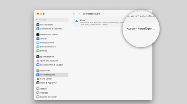 "Account hinzufügen" wählen