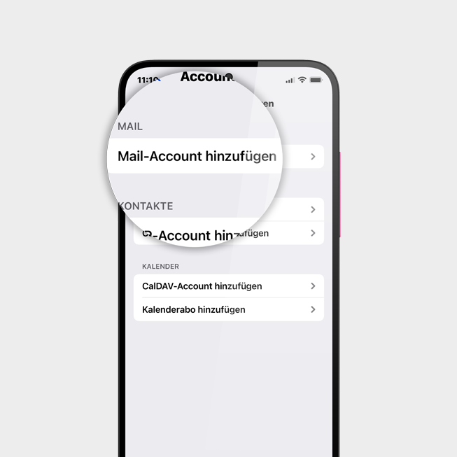 "Mail-Account hinzufügen"