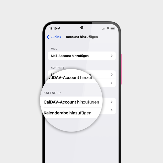 "CalDAV-Account" hinzufügen
