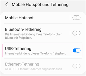 USB-Tethering