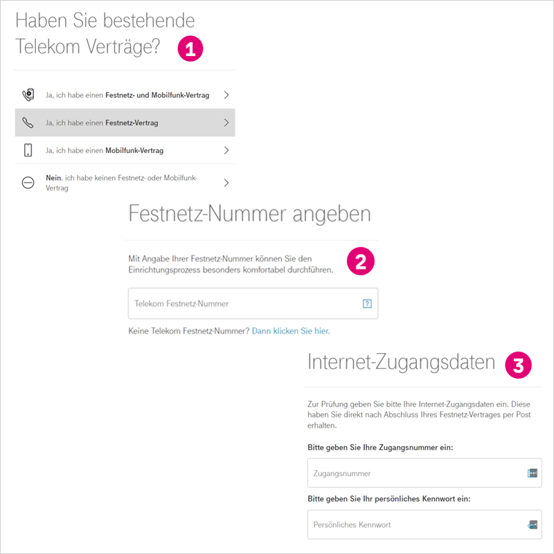 Registrierung für eigenes Telekom Login